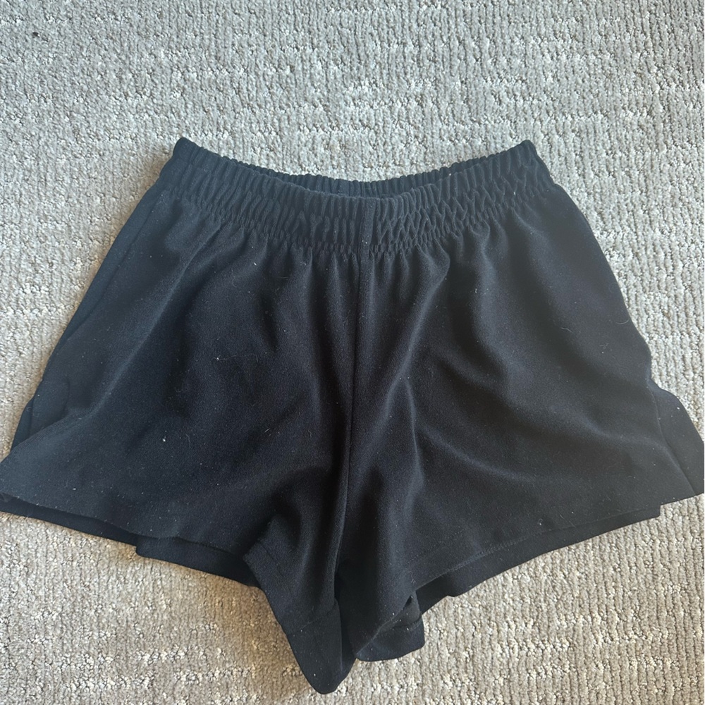 Frankie's Bikinis Black terry cloth shorts